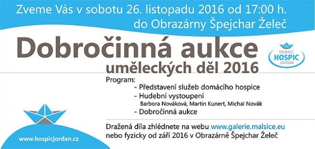 Dobročinná aukce pro Hospic Jordán