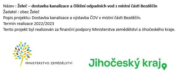 Želeč – dostavba kanalizace a čištění odpadních vod z místní části Bezděčín